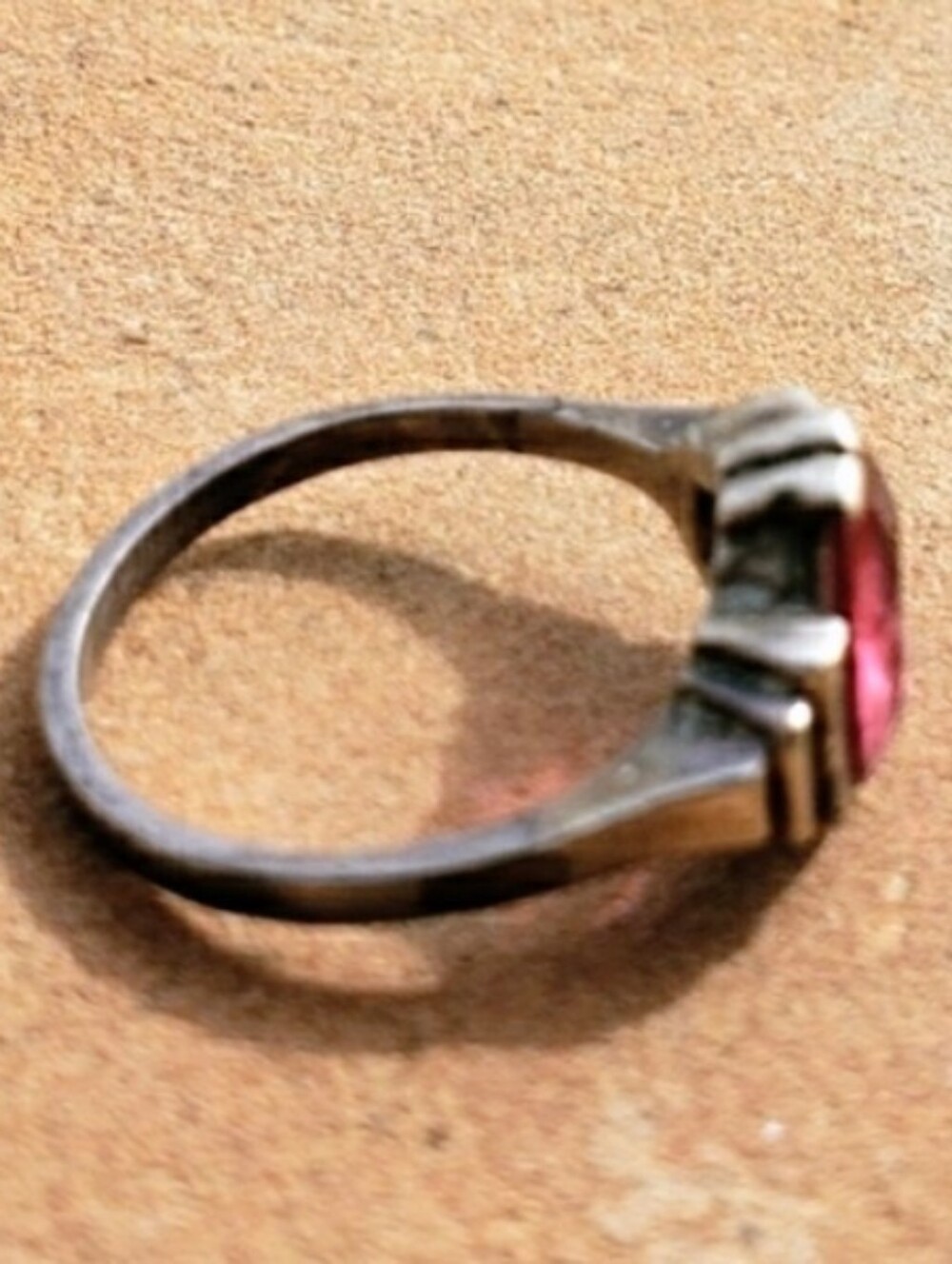 Antique Pink Gemstone Ring  In  Silver Setting Size 7. Excellent Condition - Picture 4 of 5